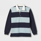 Boys' Rugby Striped Long Sleeve T-shirt - Art Class Light Blue/navy
