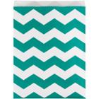 10ct Creative Converting Teal Lagoon Chevron Stripe Treat Bags, Green