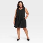 Women's Plus Size Sleeveless Babydoll Dress - Universal Thread Black