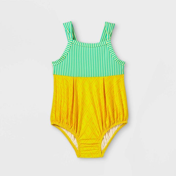 Toddler Girls' Pineapple Print One Piece Swimsuit - Cat & Jack Yellow