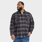 Men's Big & Tall Heavyweight Flannel Button-down Shirt - Goodfellow & Co Charcoal Gray
