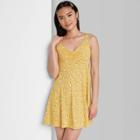 Women's Sleeveless Knit Skater Dress - Wild Fable Yellow Floral