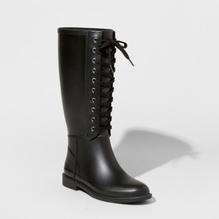 Merona Women's Rachel Lace Up Tall Rain Boots -
