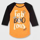 Nickelodeon Girls' Jojo Siwa Fabulous 3/4 Sleeve Raglan T-shirt - Orange