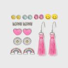 Girls' 9pk Smiley Earring Set - Cat & Jack