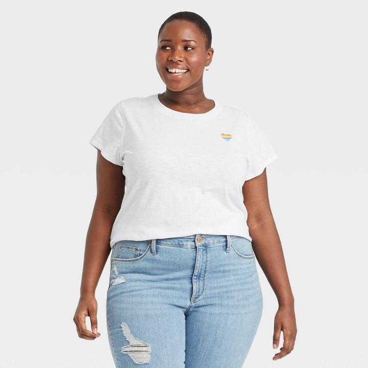 Women's Plus Size Short Sleeve T-shirt - Universal Thread Off-white