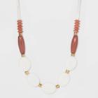 Statement Beaded Necklace - A New Day Blush Pink, Women's