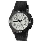 Men's Breed Raylan Full-function Chronograph Contour Silicone Strap Watch-black/white, Black White