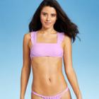 Juniors' Ruffle Strap Bralette Bikini Top - Xhilaration Lavender