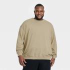 Men's Big & Tall Relaxed Fit Crew Neck Pocket Sweatshirt - Goodfellow & Co Olive Green