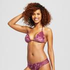 Women's Velvet Triangle Bikini Top - Mossimo Berry