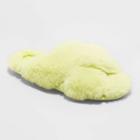 Women's Paris Crossband Fur Slippers - Stars Above Yellow