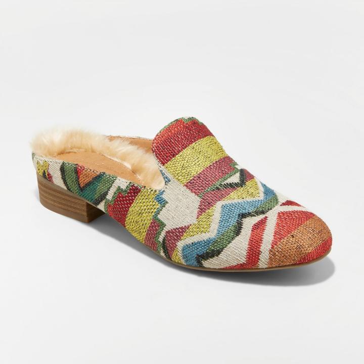 Women's Synthia Faux Leather Fur Backless Mules - Universal Thread Cognac