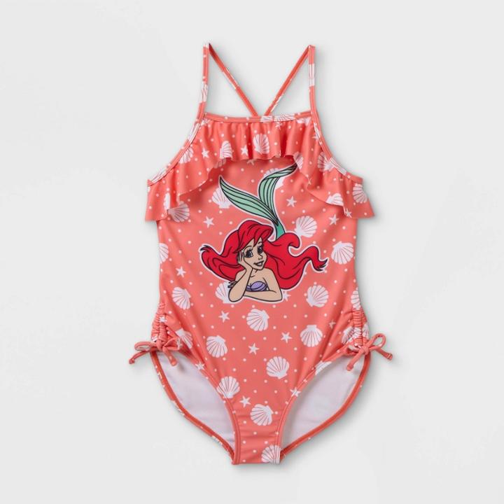 Girls' Disney Princess Ariel One Piece Swimsuit - Pink