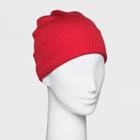 Women's Ribbed Cuff Beanie - A New Day Red