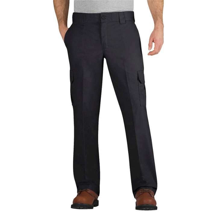 Dickies Men's Big & Tall Regular Straight Fit Flex Twill Cargo Pants- Black