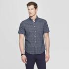 Men's Standard Fit Short Sleeve Poplin Button-down Shirt - Goodfellow & Co Federal Blue
