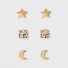 Target Moon And Star Earring Set 3ct - A New Day Gold,