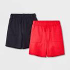 Boys' 2pk Adaptive Knit Pull-on Shorts - Cat & Jack Red/black