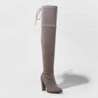 Women's Nikka Wide Width Heeled Over The Knee Sock Boots - A New Day Gray 8.5w,