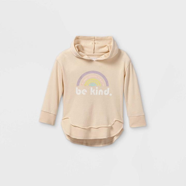 Grayson Mini Toddler Girls' 'be Kind' Hoodie Sweatshirt - Tan