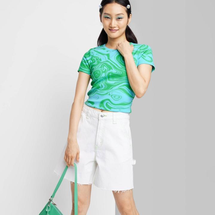 Women's Short Sleeve Fitted T-shirt - Wild Fable Green