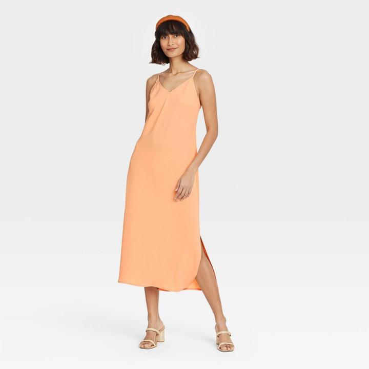 Women's Slip Dress - A New Day Orange