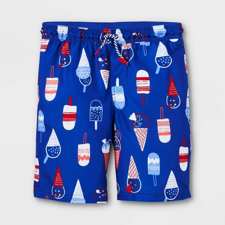 Plusboys' Americana Ice Cream Swim Trunks - Cat & Jack M Husky, Ivory/white