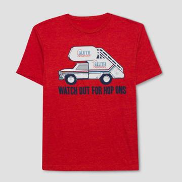 Hybrid Apparel Men's Arrested Development Watch Out For Hop Ons Short Sleeve T-shirt - Faded Beet