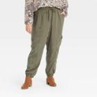 Women's Plus Size Cargo Jogger Pants - Knox Rose Olive Green