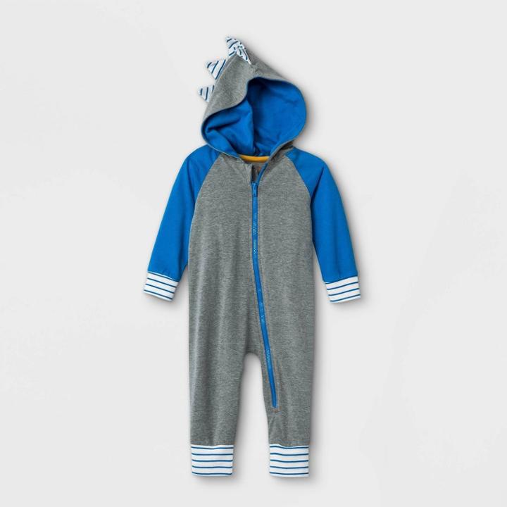 Baby Boys' Elevated Shark Hooded Romper - Cat & Jack Gray Newborn