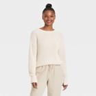 Women's Crewneck Textured Pullover Sweater - Universal Thread Cream