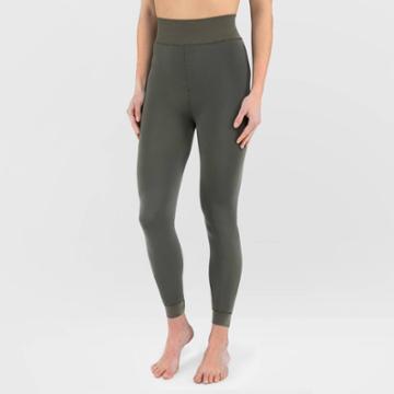 Wander By Hottotties Women's Velvet Lined Thermal Leggings - Olive Green