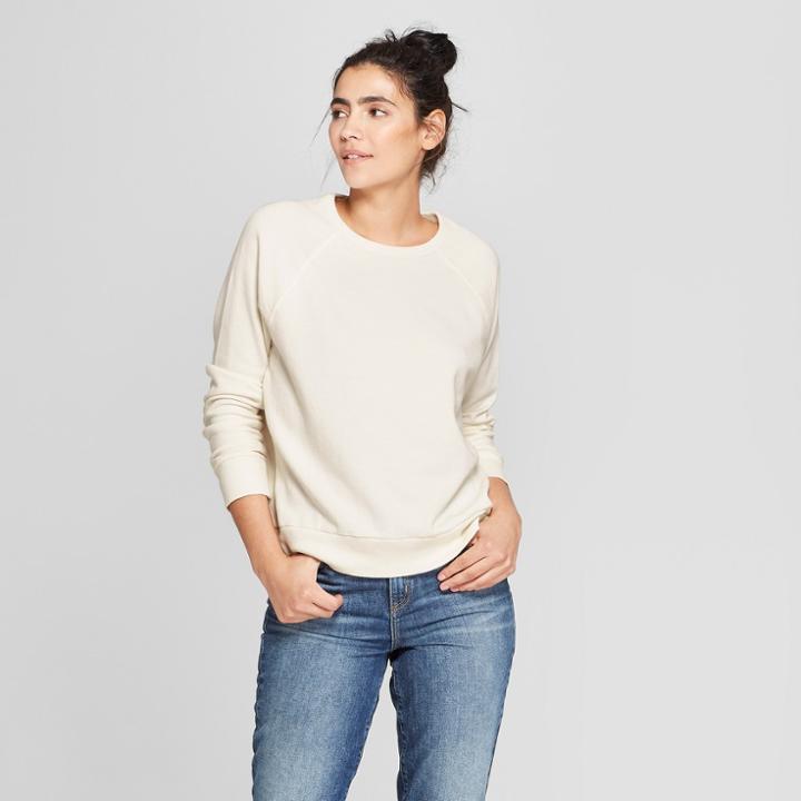 Women's Crew Neck Sweatshirt - Universal Thread Cream (ivory)