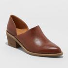 Women's Rylie Pointed Toe Ankle Bootie - Universal Thread Cognac