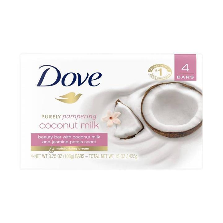 Dove Beauty Dove Purely Pampering Coconut Milk Beauty Bar Soap - 4pk
