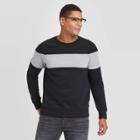 Men's Colorblock Regular Fit Crew Fleece Sweatshirt - Goodfellow & Co Black