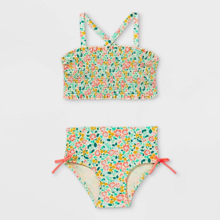 Toddler Girls' Floral Smocked Bikini Set - Cat & Jack