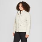 Women's Plus Size Quilted Jacket - A New Day Cream (ivory) X