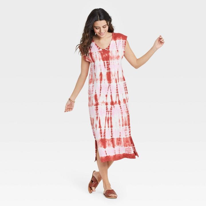 Women's Tie-dye Sleeveless Knit Dress - Universal Thread Pink