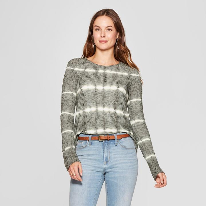 Women's Tie Dye Long Sleeve Blouse - Knox Rose Green