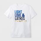 Shinsung Tongsang Men's Short Sleeve 'light, Love & Latkes' T-shirt - White