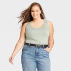 Women's Plus Size Slim Fit Tank Top - Ava & Viv Green