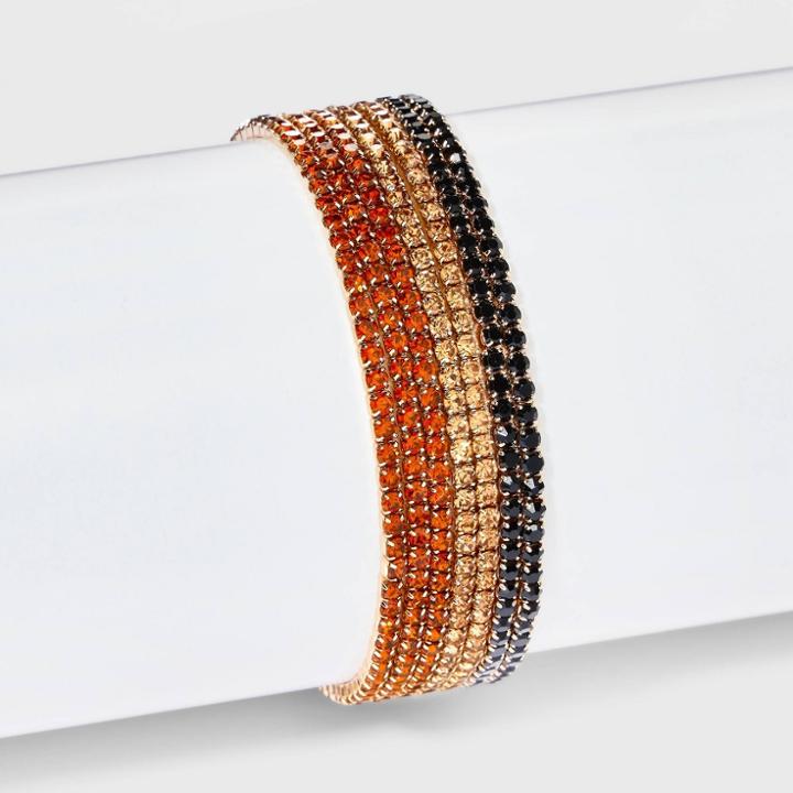 Multi-strand Cup Chain Stretch Bracelet - A New Day Brown