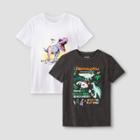 Boys' 2pk Short Sleeve Graphic T-shirt - Cat & Jack Charcoal Gray/white