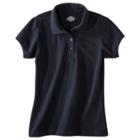 Dickies Little Girls' Pique Uniform Polo Shirt - Dark Navy