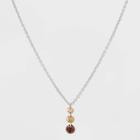 Silver Plated Triple Round Multi Cubic Zirconia Necklace - A New Day Amber