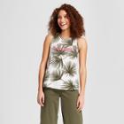 Women's Paradise Graphic Cotton Tank Top - A New Day White/olive