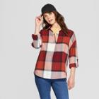 Women's Long Sleeve Popover Flannel - Universal Thread Plaid