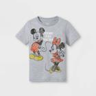 Toddler Girls' Disney Mickey & Minnie Friends Stick Together Short Sleeve T-shirt - Gray 3t - Disney